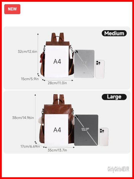 PU Leather Anti-theft Backpack Purse 3-in-1 Travel Shoulder Bag main image 4
